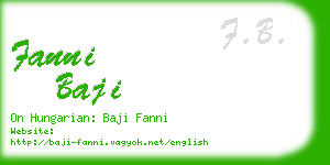 fanni baji business card